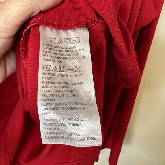 Susan Graver Red Liquid Knit Keyhole Neck Long Sleeve Pullover Blouse Top Sz 2X - Picture 6 of 9